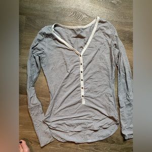 Lululemon Striped Henley long sleeve